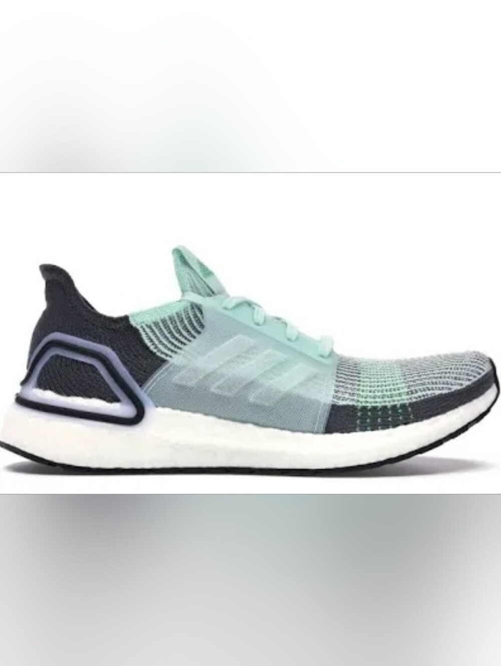 Adidas Ultra Boost 19 Mint Grey Knit Shoes Sneakers Trainers Black 6.5 8 Cy